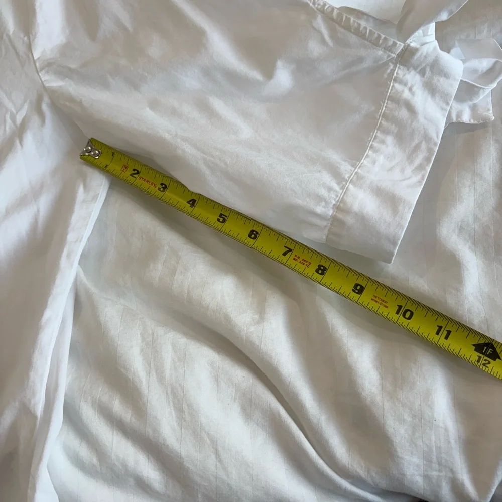 H&M White button up shirt hidden buttons 3/4 length sleeves size 12 100% cotton - Picture 4 of 6